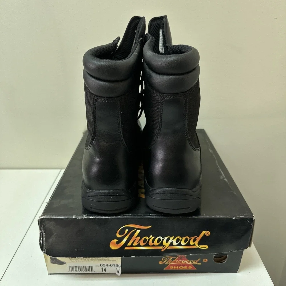 Thorogood 834-6189 Lightweight Waterproof Commando Deuce Black Boots Men's 14 W